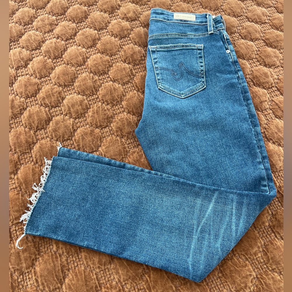 AG Mari Crop High Rise Slim Straight Jeans